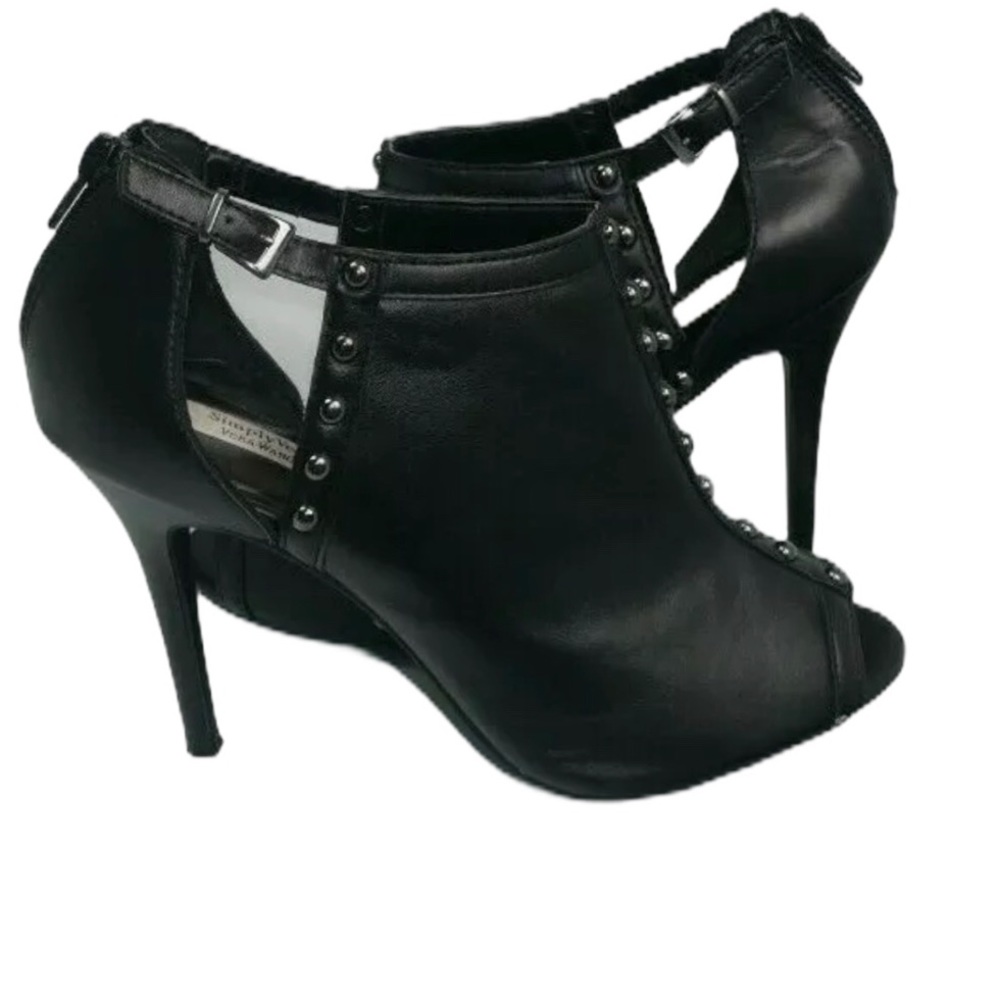 Simply Vera Studded High Heels Black Peep Toe
